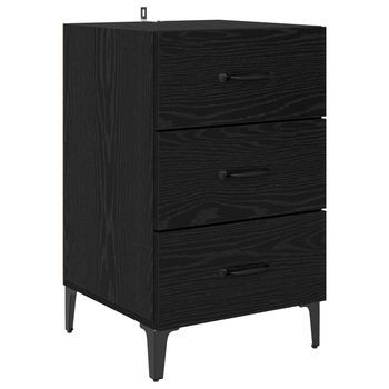 Armario De Noche Roble Negro 40 X 40.5 X 66 Cm Vidaxl
