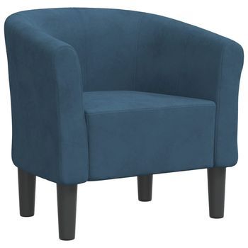 Sillón De Terciopelo Azul Oscuro Vidaxl