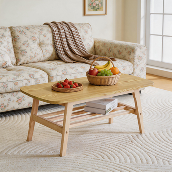 Mesa De Centro - Mueble Para Salón - Madera Maciza - Madera (100x48x42.5cm)