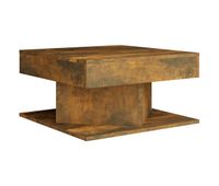 mesa de cafe - mesa de centro madera contrachapada roble ahumado 57x57x30 cm