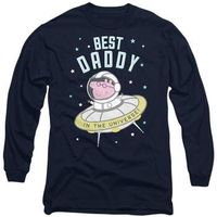dessins animes camiseta manga larga best daddy para hombre