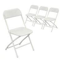 purity - juego de 4 sillas plegables 45x80x43 cm para camping salon cocina plegables de resina blanca