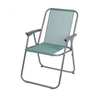 Silla De Jardín Plegable En Tela Azul Gris – Dimensiones 53x55x75 Cm