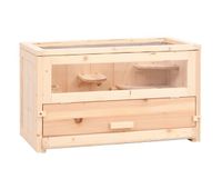 vidaxl jaula para hamster madera maciza abeto 60x30x35 cm