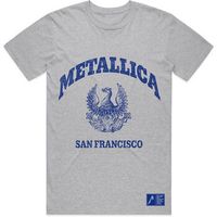 metallica camiseta manga larga college para mujer