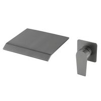 grifo en cascada de pared para lavabo con caja empotrada en color bronce