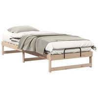 estructura de cama marron 100 x 220 cm madera de pino macizo vidaxl