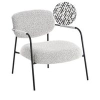 sillon auxiliar decorativo tapizado con estructura metalica asiento moderno negroblanco ausvika