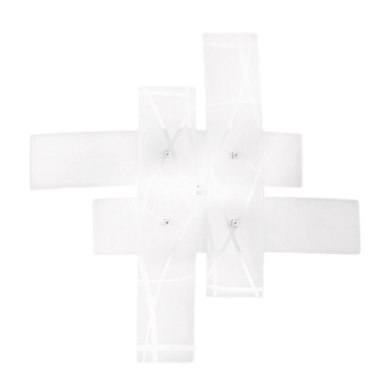Frida - Aplique De 4 Luces E27 De Cristal Blanco Satinado - Estructura Cromada, Ip20, Máx. 4x52w, Bombillas Excluidas, Ancho 91cm