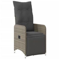 sillon reclinable de jardin  silla de jardin con cojines ratan sintetico gris