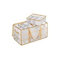 caja grande para adornos de navidad dorado arena