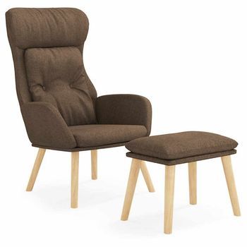 Sillón De Relax Con Taburete Tela Marrón Vidaxl