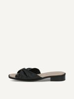 caprice mule black made of leather with block heel size 40