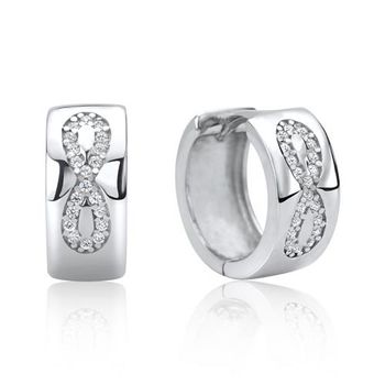 Infinitiy De aros 925 plata rodio chapado circonita