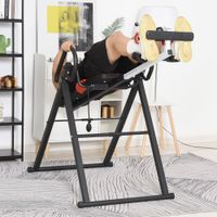 homcom tabla de inversion plegable acolchada con cinturon de seguridad