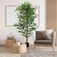 ficus artificial con maceta de peva homcom o175x180 cm verde