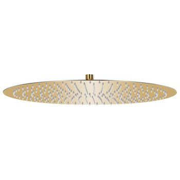 Cabezal De Ducha Redondo Efecto Lluvia Acero Inox Dorado 50 Cm Vidaxl