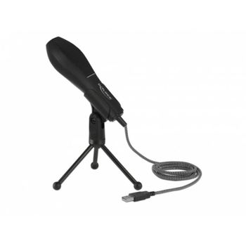 Micrófono DeLOCK 65939 USB omnidireccional con soporte plegable negro