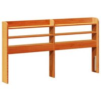 cabecero de cama con estantes madera maciza pino marron 150 cm vidaxl