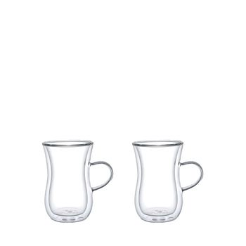 Tazas de té de doble pared con asa - lote de 2