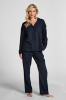 hunkemoller pantalones de pijama de franela azul