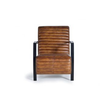 Sillon De Estilo Industrial En Piel Natural