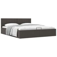 cama canape hidraulica de almacenaje sin colchon gris 180x200cm vidaxl