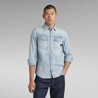 g-star raw camisa manga larga d23616-d252 slim denim-g342 sun faded blue mist para hombre