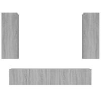 set de muebles para tv 4 pzas madera contrachapada gris sonoma vidaxl