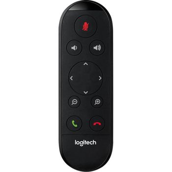Mando a distancia Logitech ConferenceCam Connect para webcam, IR inalámbrico, Negro/Plata
