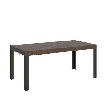 Mesa extensible 90x180/284 cm efecto madera nogal, hierro