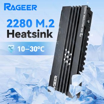 Disipador térmico de aluminio RAGEER RA170 M.2 SSD con almohadillas térmicas para NVMe/NGFF 2280 SSD para PC, PS5