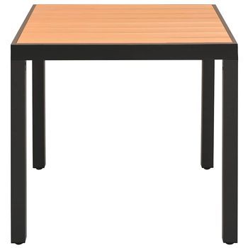 Mesa De Jardín | Mesa De Exterior De Aluminio Y Wpc Marrón 80x80x74 Cm