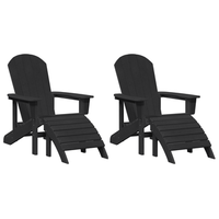 sillas adirondack con reposapies 2 uds negro hdpe cfw845769