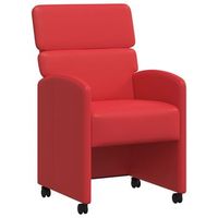 sillas de comedor con ruedas 2 uds cuero sintetico rojo vidaxl