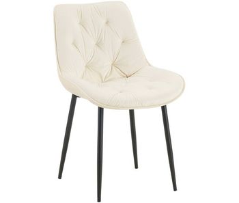 Silla de comedor wallace de terciopelo crema 59x52x84 cm