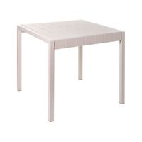 mesa de jardin de material sintetico de 4 plazas resistente a la intemperie al aire libre patio beige bartica
