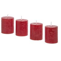 lote de 4 velas cilindricas rojas h5