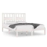 cama matrimonial  cama para adultos  estructura de cama de madera maciza de pino blanca 140x200 cm