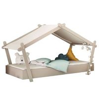cama estructura casita juvenil infantil junior habitacion dormitorio somier incluido 90x200 cm