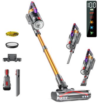 Aspiradora Inalámbrica VAKERR S17 600W 65000Pa 65KP con Gran Potencia de Succión, Electrodoméstico Inteligente para el Hogar, Batería Extraíble, Recipiente para Polvo