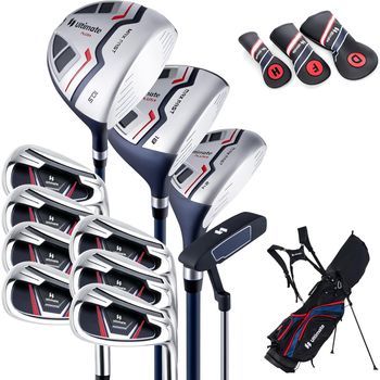 Juego Completo De Palos De Golf Para Hombres De 11 Piezas Costway 119 X 33 X 26 Cm Azul
