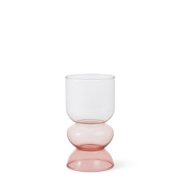 Jarrón de vidrio rosa transparente h21