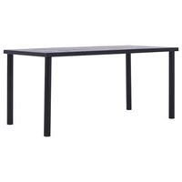 mesa de comedor de mdf negro y gris hormigon 160x80x75 cm vidaxl