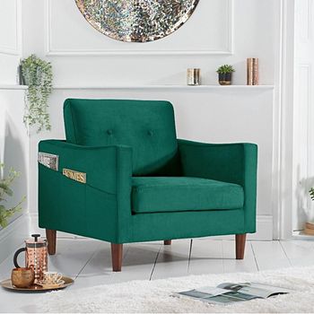 Carla Green Velvet Armchair