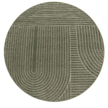 Alfombras de interior y exterior Cotara verde 160 cm redondo