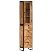 mueble de bano hierro y madera maciza de acacia 40x27x190 cm vidaxl