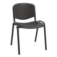 pack 2 - sillas de confidente iso chasis acero negro - plastico negro