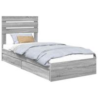 cama individual  cama para adulto  cama con almacenamiento con cabecera gris sonoma 90 x 190 cm