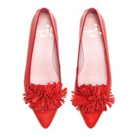 slipper piel flecos rojo